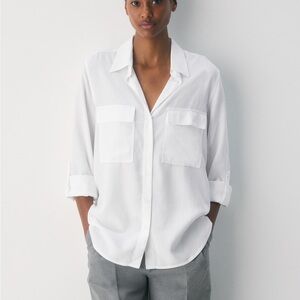 Babaton White Button Down Shirt